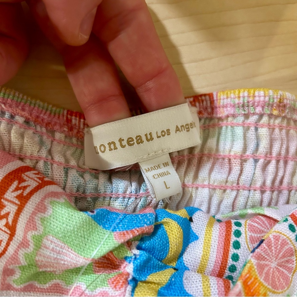 [NWT] Tropical Monteau Multicolor Strapless Top - Picture 4 of 5